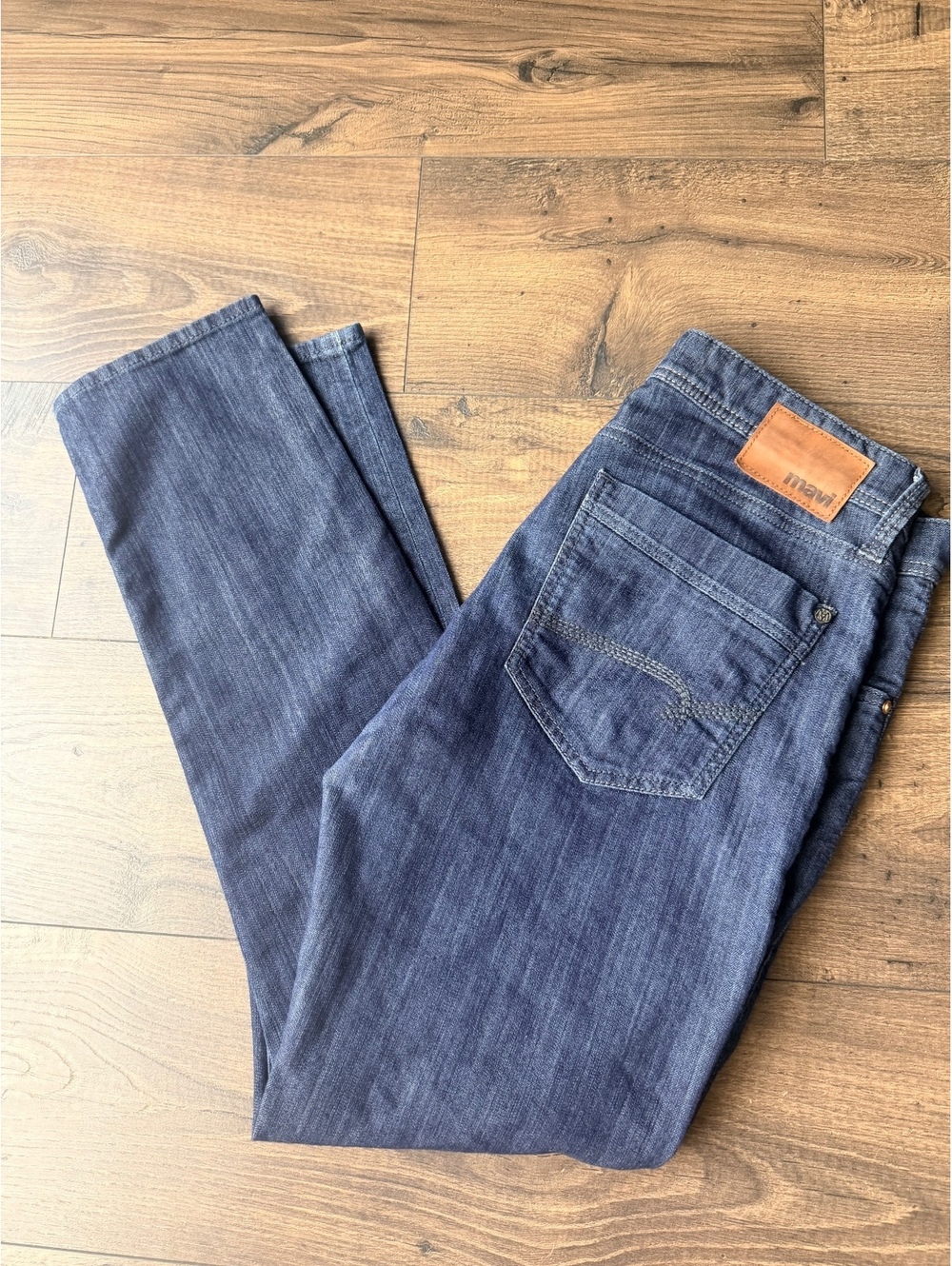 Mavi Jake Men's Dark Blue Denim Jeans, Size 34x32, Cotton Blend